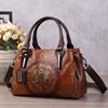 Vintage Chinesischer Stil Schulter-Crossbody-Taschen für Damen Prägedruck-Tote-Bags Große Kapazität Mehrere Taschen Weiche Handtaschen