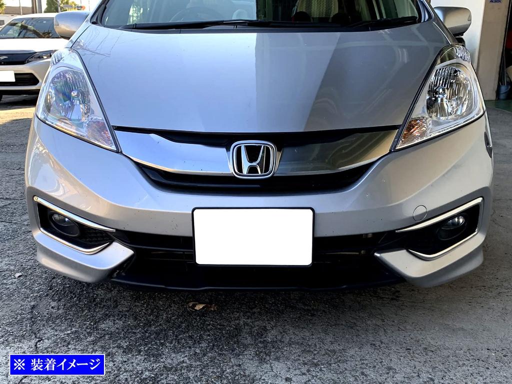 BRIGHTZ Ultra-Mirror Finish Stainless Steel Front Bumper Garnish (2-Piece Set) for Fit Shuttle Hybrid GP2 (Late Model) [FRO-ETC-MID-037]