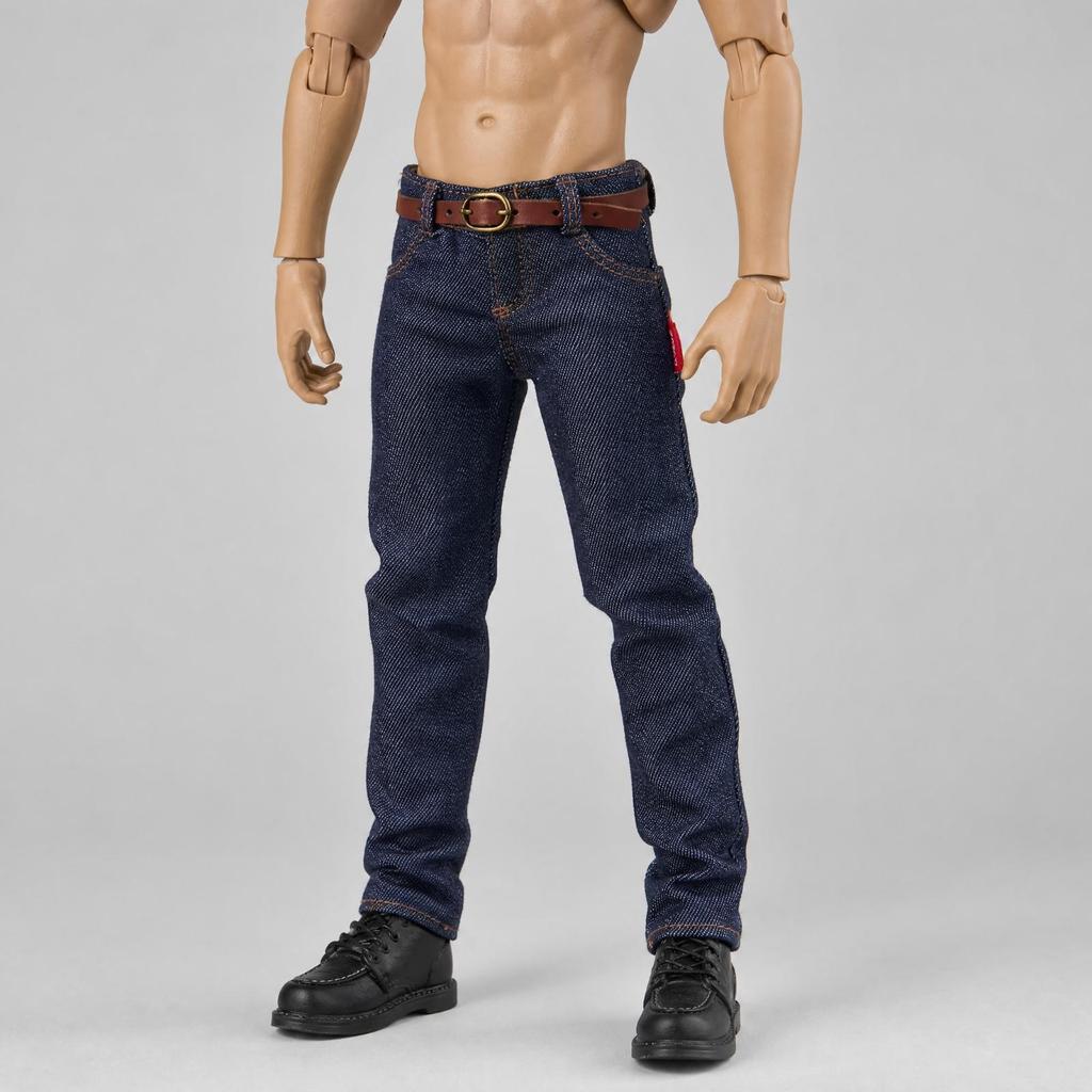 Blue 1:6 Scale Denim Jeans | FunctionalLooking Fly and Fastening, Contrast Stitching Details
