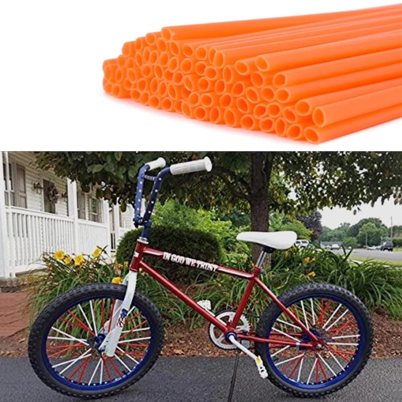72PCS Universal Bicycle Spoke Skins Covers Motorcycle Wheel Rim Trim Wrap for Motorcycle Bike