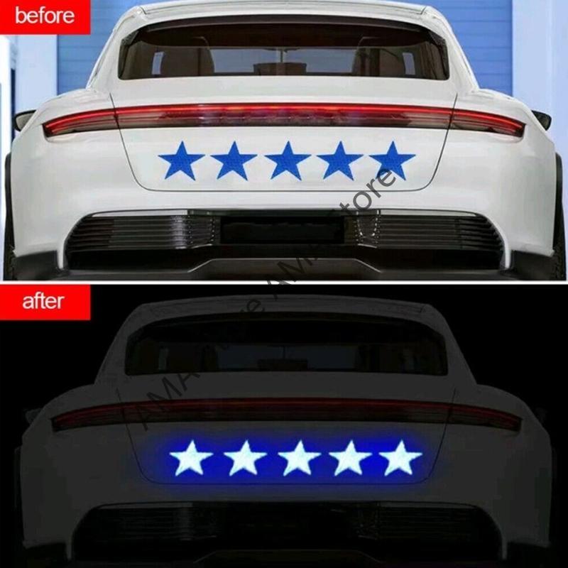 X7JF Reflective Star Decals for Car and Bikes Stylish Color for Enhanced Night Safety