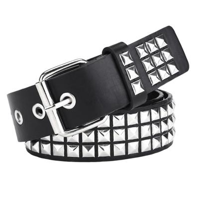Punk Style Studded Belt Square Rivets Adjustable Straps Rock Waistband Women Girls Gothic Scene Accessories