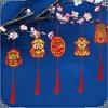 5pc Vietnamese New Year Pendant with Tassel Spring Festival Home Tree Hanging Lucky Decor The Year of Horse Party Hanging Supply