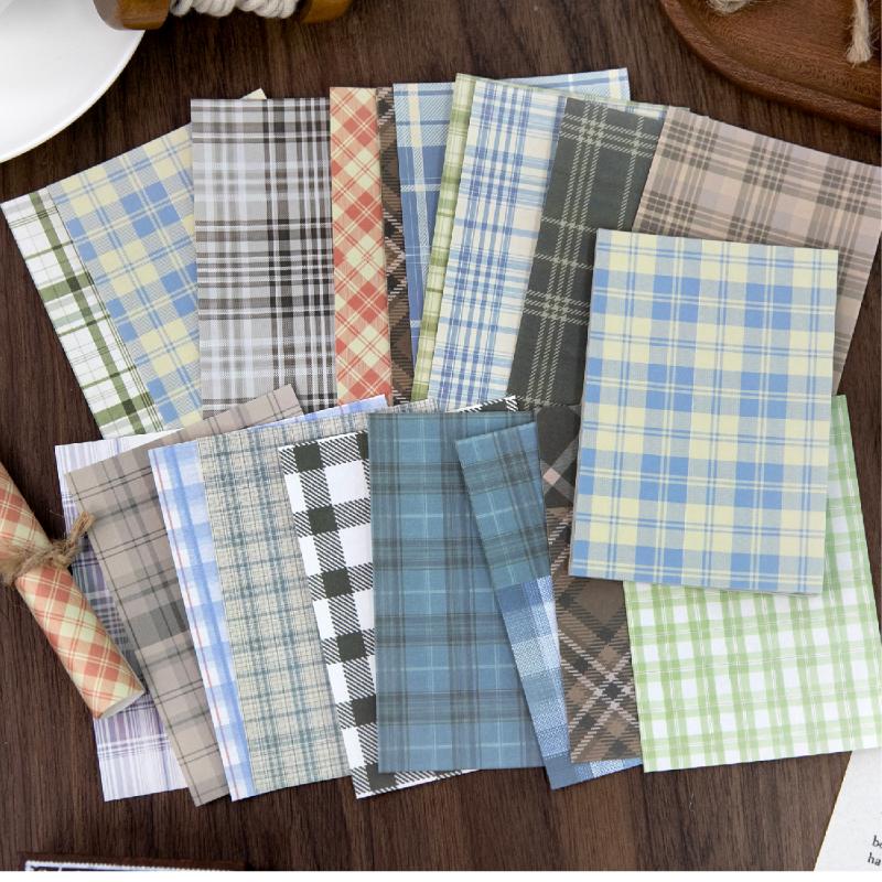 Journal GO Creative Plaid Decor Scrapbook Vintage Material Paper Kit DIY Journal Collage Planner Diary Decor Background Paper