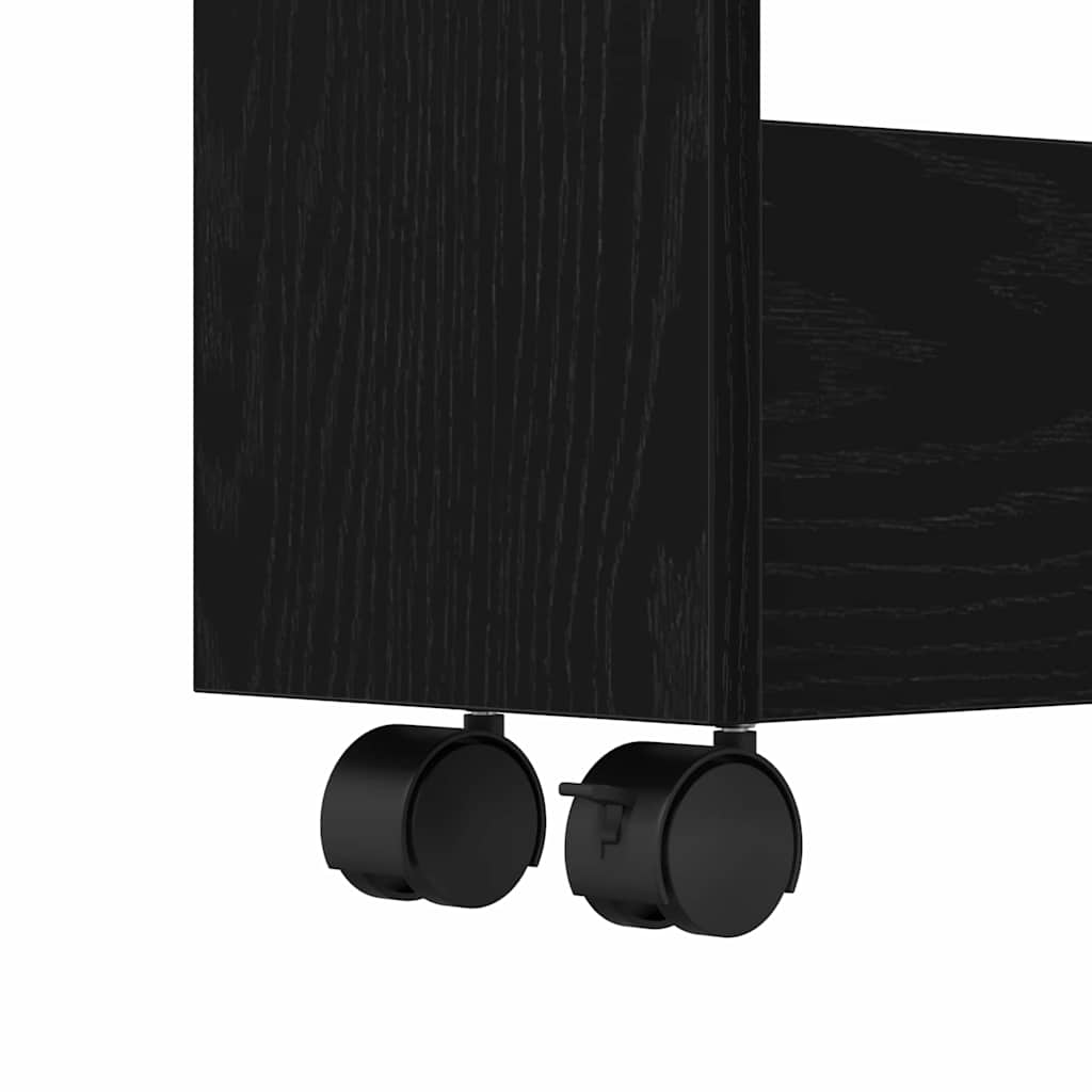 Narrow Storage Trolley Black Oak Effect