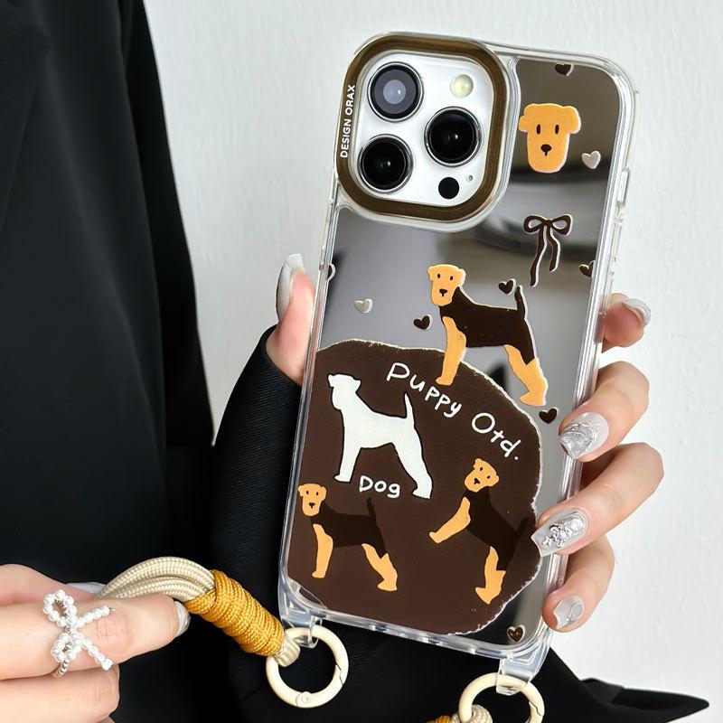 Zhitai iPhone Case: Compatible with iPhone 11-15 Pro Max, Lanyard Mirror Design