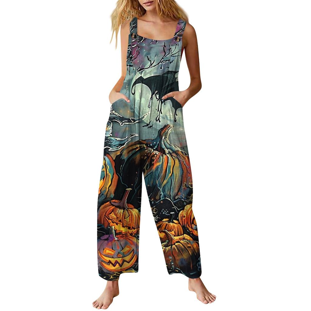 Damen Jumpsuit Bedruckter lässiger lockerer Jumpsuit