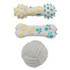 Squeaky Dog Toy Rubber Textured Barbell Bone Ball Dog Chew Toy Teeth Cleaning Toy for Aggressive Chewers Interactive Fetch Play