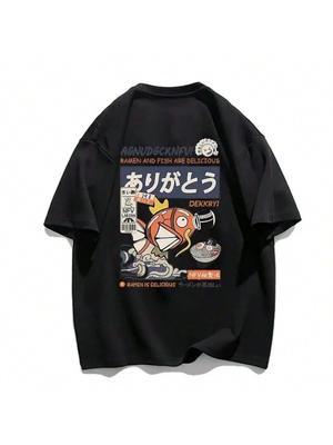 New Japanese T-Shirt Unisex's And Wounisex's Brand Pure Cotton T-Shirt Cartoon Printing Plus Size Wounisex's Clothing Shipping 1232