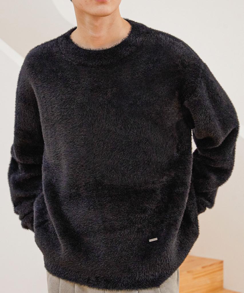 TRIP LE SENS Jacquard Hairy Plated Round Knit_Beige