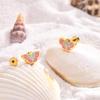 Rockyu Allure Earrings for Butterfly Stainless Pink Birthday Gift Kids, Gold, Design, Steel, Enamel, Cute, Blue, 2g,