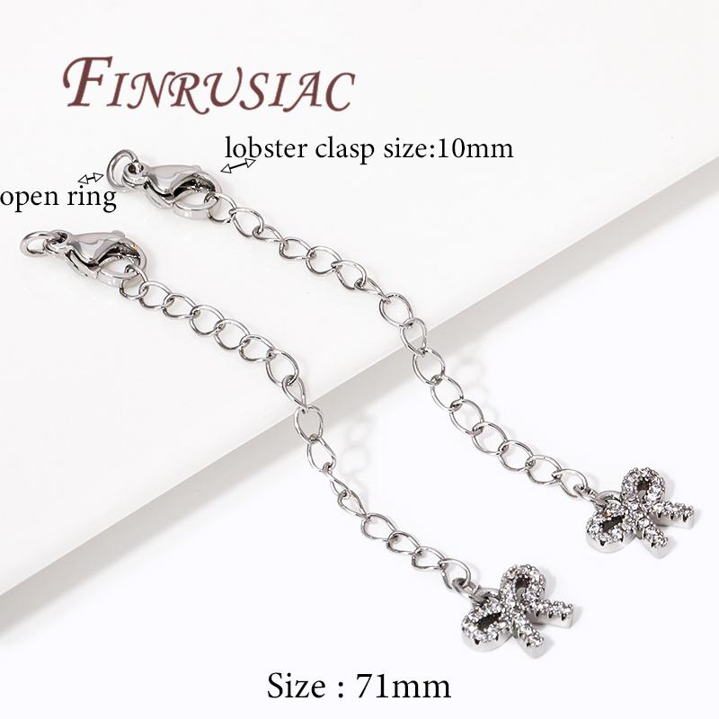 18K Gold Plated Connectors For Jewelry,Extension Extender Tail Chains with Lobster Clasps For Jewelry,DIY Bracelets Accessories