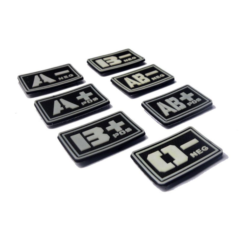 PVC Glue Stamp Blood Type Magic Sticker Embroidered Patch Emergency Armband  Helmet Decoration