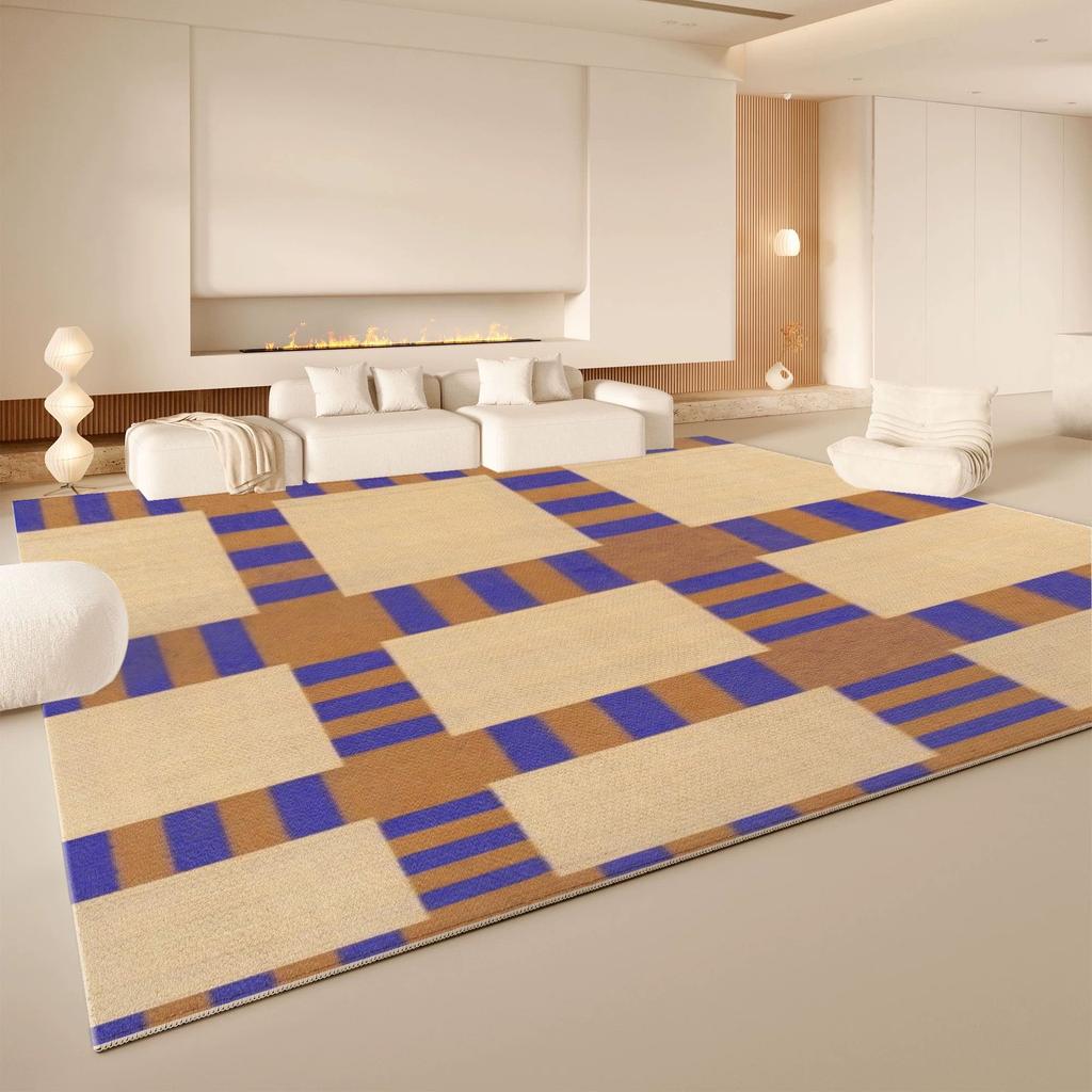 Striped Living Room Loop-pile Carpet, Modern Classic Anti-slip Large Carpet, Bedroom Sofa Area Home Decoration Carpet