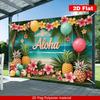 2D Colorful Tropical Flowers and Balloons Photography Background