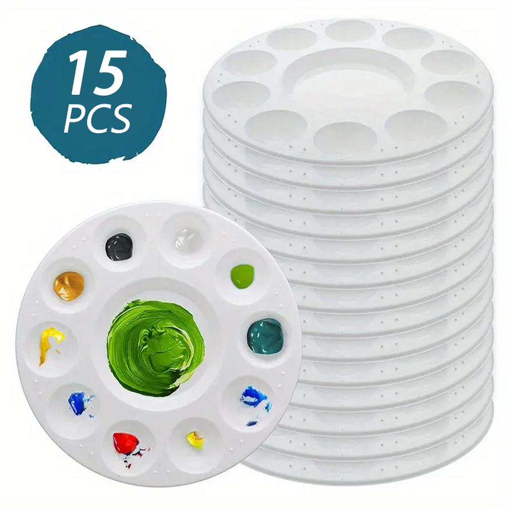 Tavolozza Rotonda a 10 Fori per Pittura Artistica Acquerello Gouache - Tavolozza Pittura Multicolore