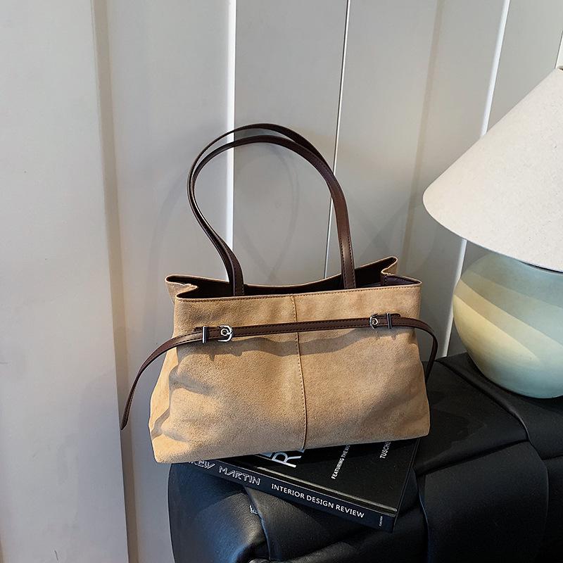 Retro Wildleder Damen Umhängetasche - Große Kapazität, Lässiger Pendlerstil