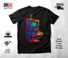 Retro Arcade Machine Neon Graphic T-Shirt Black Unisex S-2XL