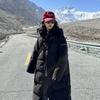 Thickened long down cotton-padded clothes, women's over-knee bread clothes, cotton-padded clothes, winter loose year new cotton-padded jackets, tide
