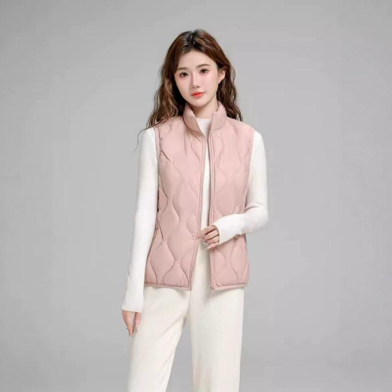 Down jacket women's vest, stand-up collar gourd pattern fashion thermal vest, vest, vest, cold-proof jacket