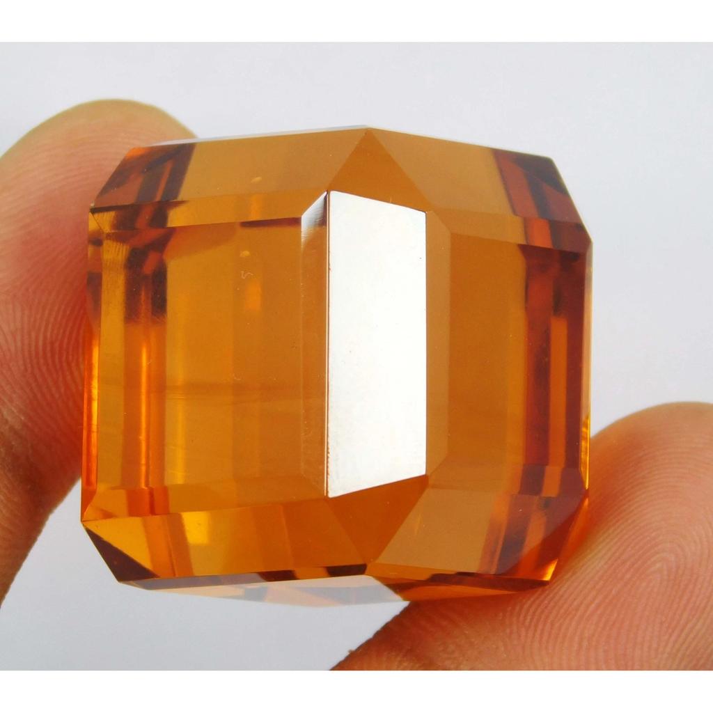 Natural 203.70 Ct Cube Cut Imperial Topaz Certified Loose Gemstone