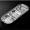 ZISIZ 304 Stainless Steel 3-Compartment Dipping Dishes for Hot Pot & BBQ (Set of 4)