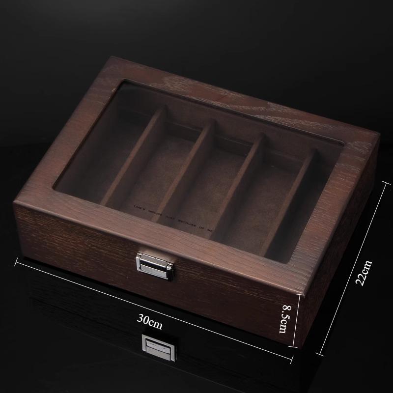 

Luxury Glasses Case Wooden Men Lenses Organizer Box Women s Sunglasses Storage Cases Waterproof Eyeglasses Protector Boxes коричневый