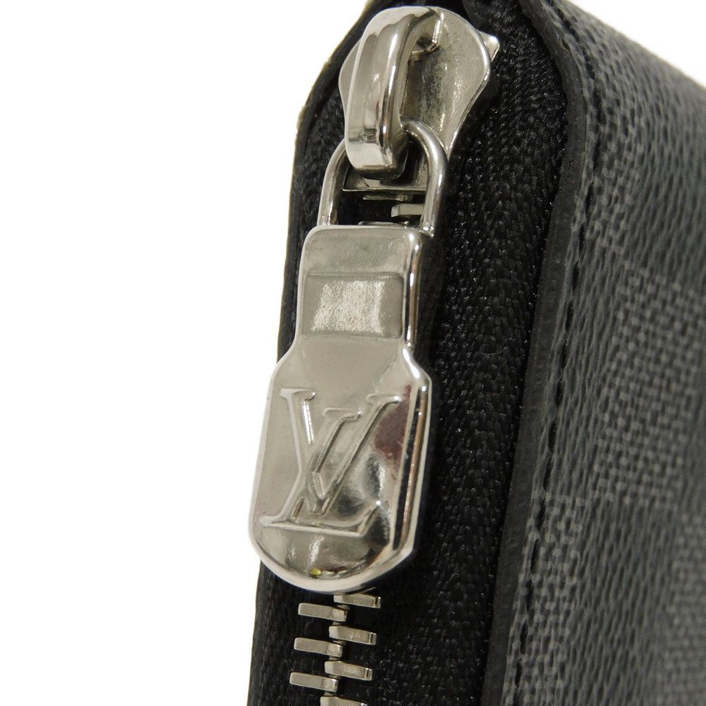 Used 12564 Zippy Wallet Vertical N63095 7940 New Zip Around RFID Current Model Damier Graphite Noir Men's from Japan