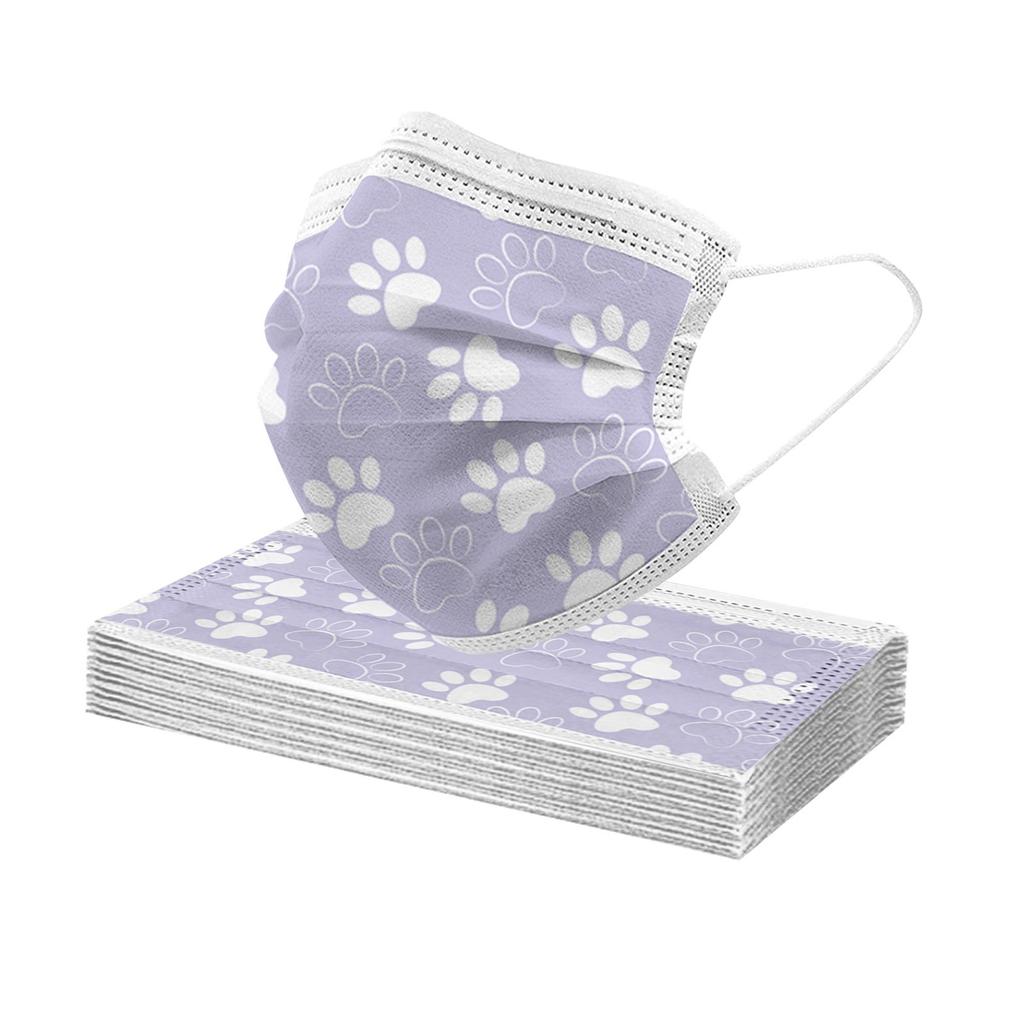 10PCS Adults Cute Casual Prints Breathable 3 -Layer Disposable Mask
