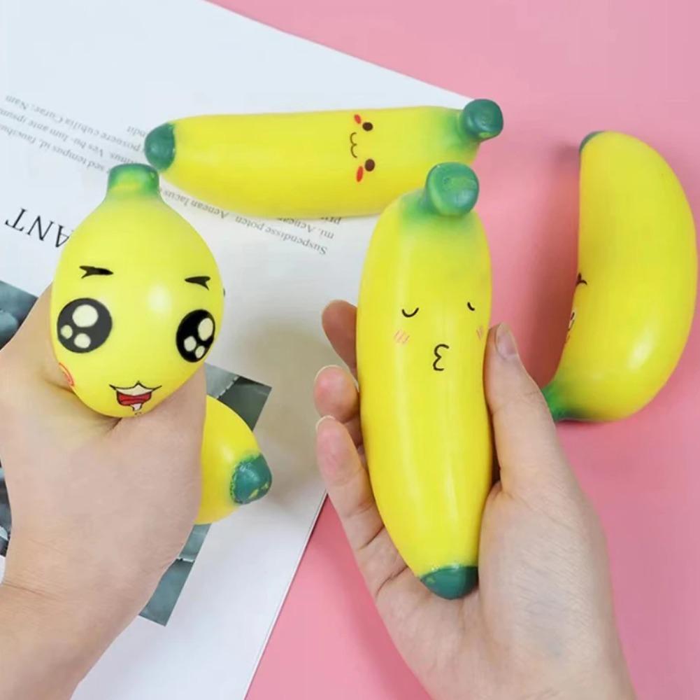 Banana Simulada Mais Vendida Brinquedo Squishy de Subida Lenta Novidade Sensorial Descompressão Brinquedo Fidget Para Alívio da Ansiedade Estresse Aperte