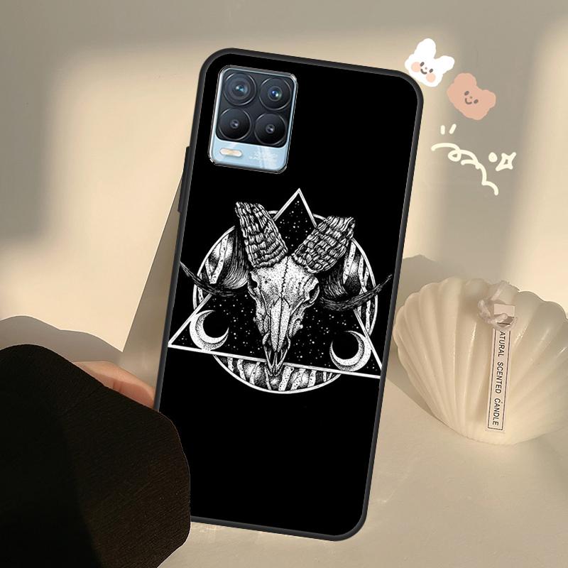 Satanic Scary Skull For Realme 8 9 Pro Plus GT Neo 2 GT Master 9i 8i Phone Case For OnePlus 9 10 Pro 9R Nord2