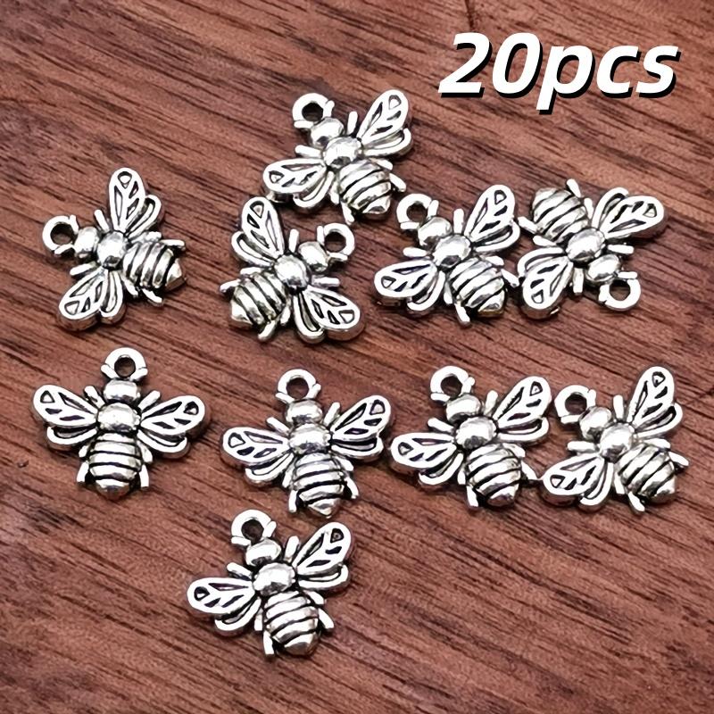 20 Bohemian style bee pendants, DIY handmade jewelry accessories, made of zinc alloy material, necklace, bracelet, earring produ