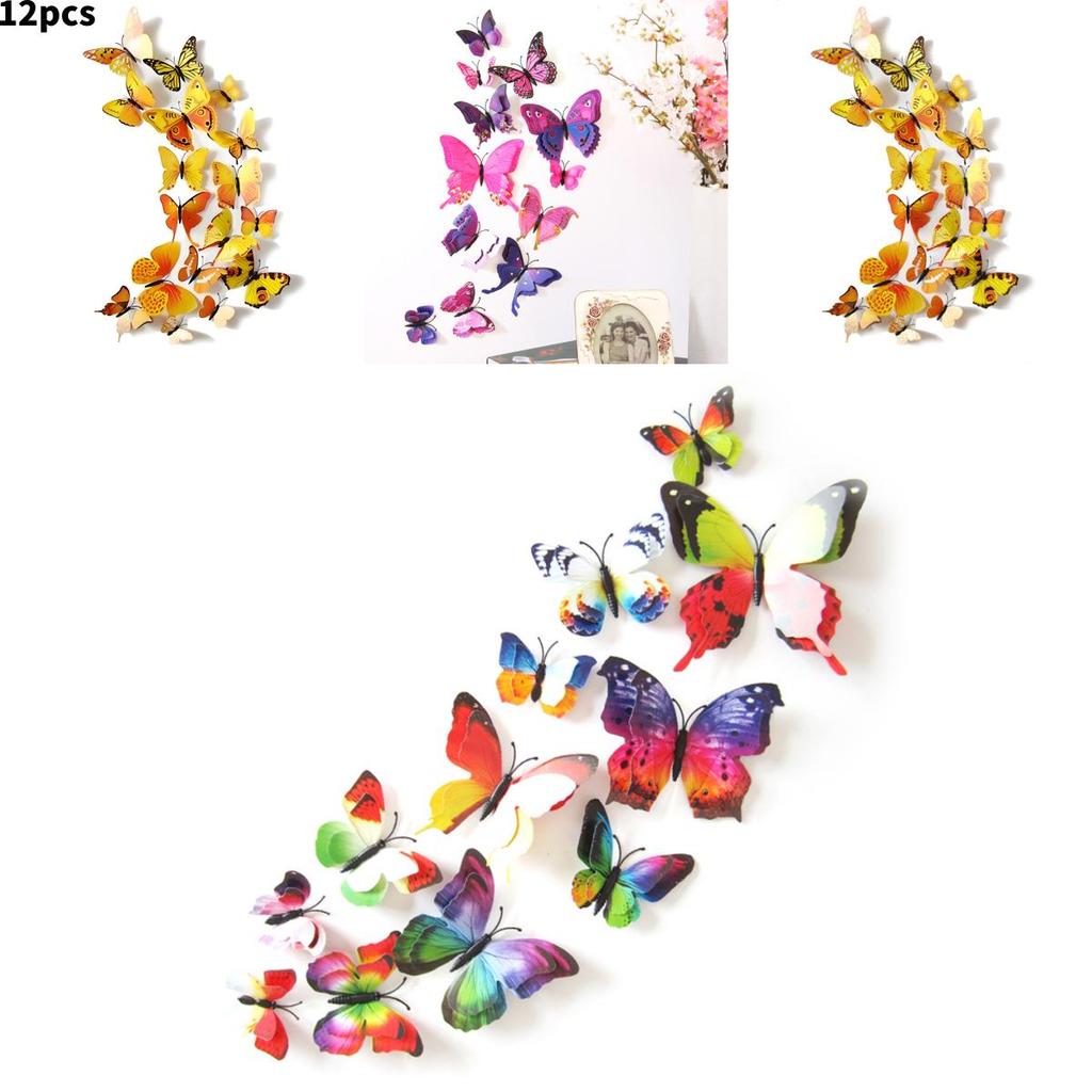 Décalcomanie Murale Papillon 3D Moderne Minimaliste Avec Matériau PVC Pour Décoration de Salon