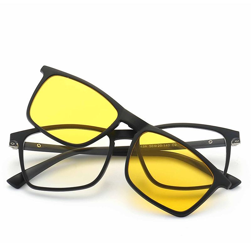 Coolmu Vintage Polarized Sunglasses & Prescription Frames Set for Men & Women - 1 Frame with 5 Colorful Magnetic Clip-ons.