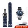 Für IWC Big Pilot Mark 18 Spitfire Braun blau Rindsleder Faltschließe Uhrenarmband Herren Echtes Leder Nieten Armband 21 22mm
