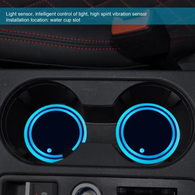 Yousheng LED Car Cup Holder Light 7 Colors Light Up Cup Coaster USB Rechargeable Interior Atmosphere Lamp for Car Truck Vehicle Decoration?