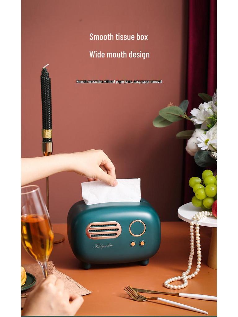 Retro luxusní krabička na kapesníky s úložným prostorem na dálkové ovladače do obývacího pokoje nebo ložnice