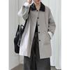 Korean Long Contrasting Retro Jacket Women Autumn Casual Loose Versatile Fashion Trench Coats