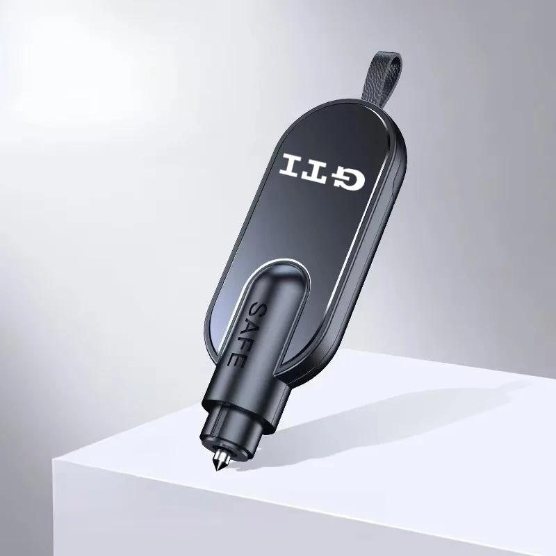 

2026 Hot For Volkswagen VW For Volkswagen GTI Logo Car Emergency Escape Hammer 2025 Car Window Breaker Seat Belt Cutter Escape T чёрный