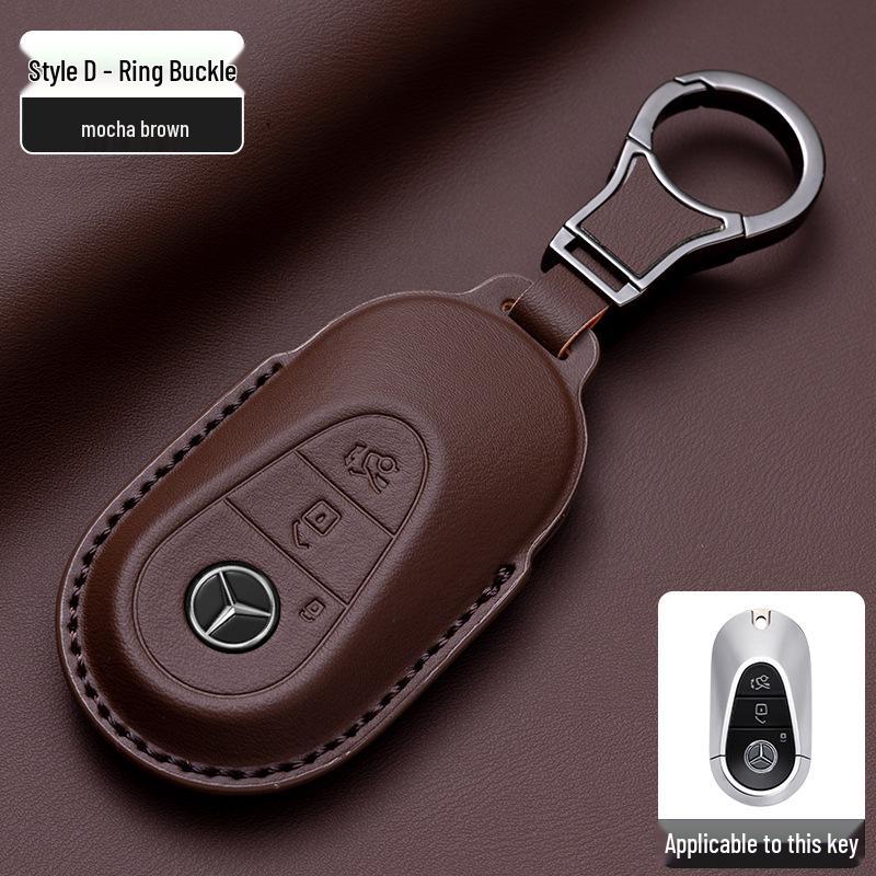 Mercedes-Benz Original Color Nappa Leather Key Case for GLE, GLAC200L, C260L, E300L, E-Class, S-Class, and C-Class.