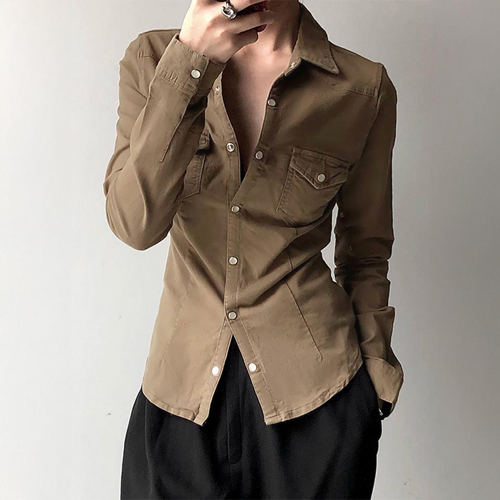 European American Fashion Simple Solid Color Long-sleeved Tops and Shirts for Women 2025 Autumn Winter