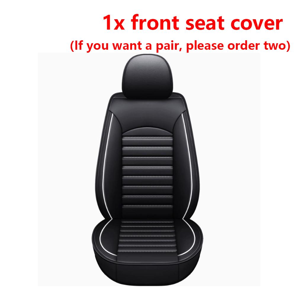 Black & White Faux Leather Car Seat Covers - Universal Fit, Lumbar Support, Waterproof, Anti-Slip, Durable for Cars, SUVs, Truck