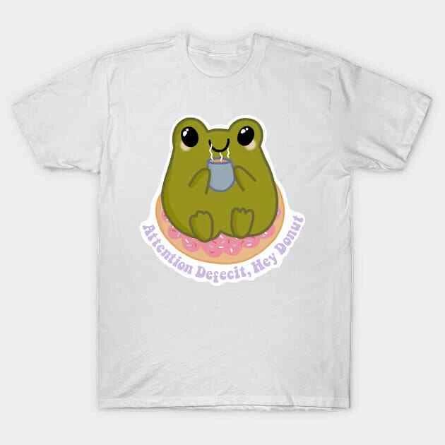 ADHD Donut Cute Frog Sticker Made in Australia T-Shirt M