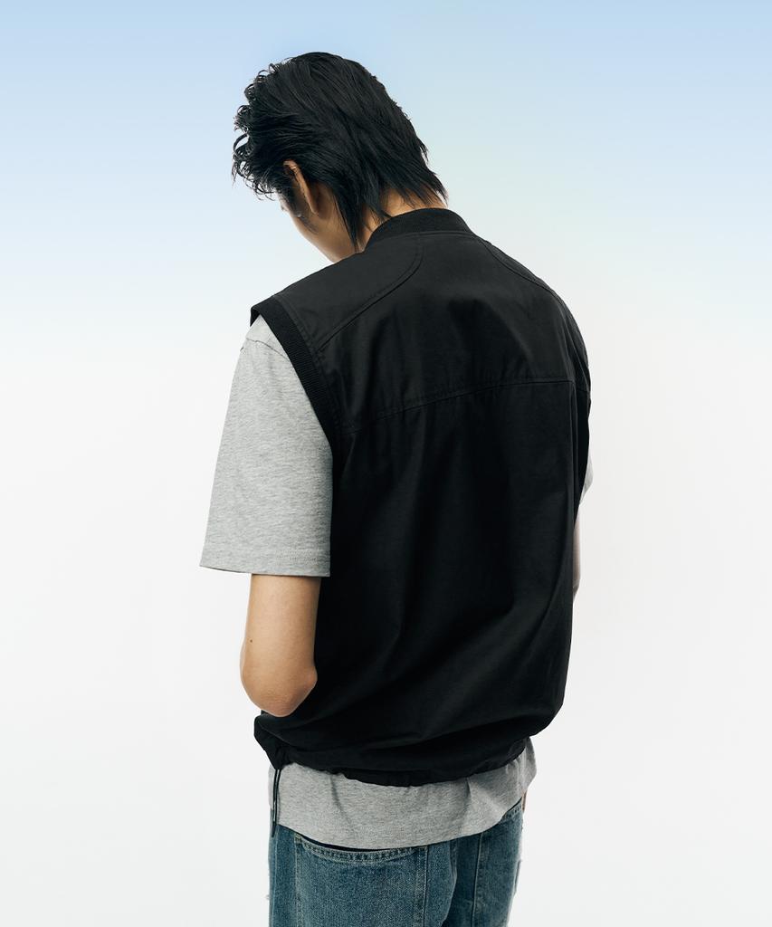 Intempomood Shadow Round Neck Vest_Black