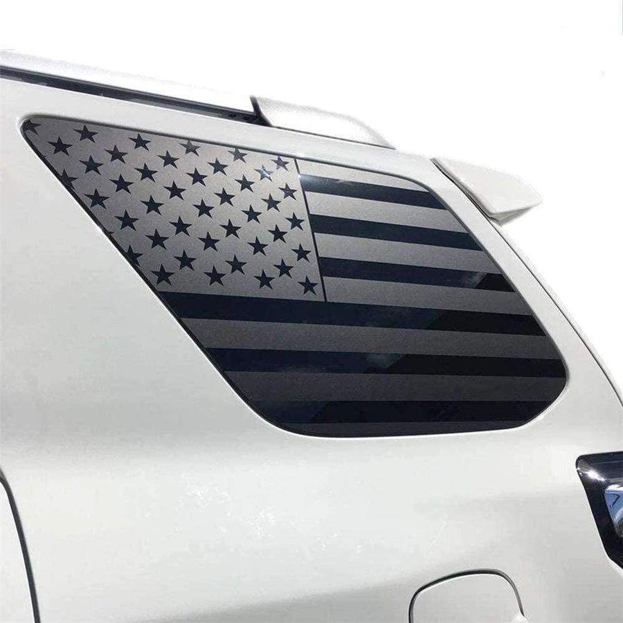 2x Quarter Window US Flag Decal Sticker For Toyota 4Runner 2010-2022 Matte Black