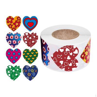 500 Pieces Funky Heart Stickers Sealing Labels Shaped Sticker for Valentine'S Day