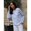 T-shirt Minimaliste à Manches Longues pour Femme, Tissu Doux de Qualité Supérieure, Silhouette Ample et Carrée pour un Confort Tout au Long de la Journée
