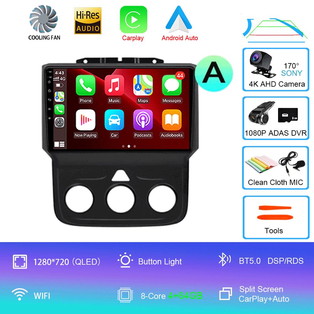 Android 14 Car Radio For T Dodge Ram 1500 2500 3500 2013-2018 Multimedia Stereo Video Player WiFi 4G Carplay Auto GPS Navigation