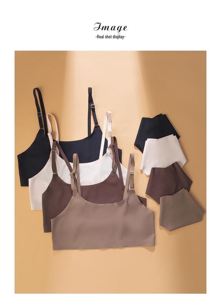 Cross-Border Wire-Free Women's Camisole Set - Breathable Minimizing Seamless Bra