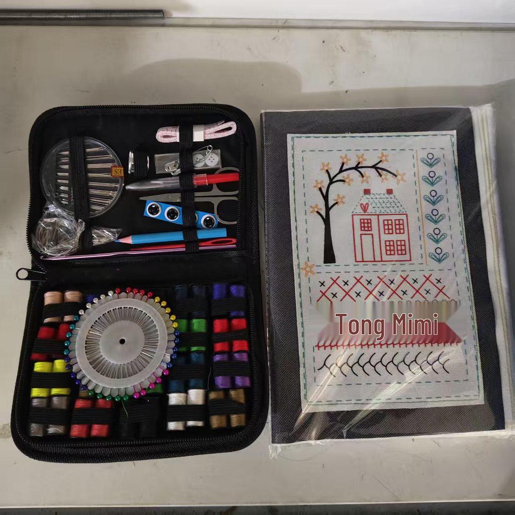 Portable Needle and Thread Set for Home Sewing and Mending – Includes Stitching Method Book and Case